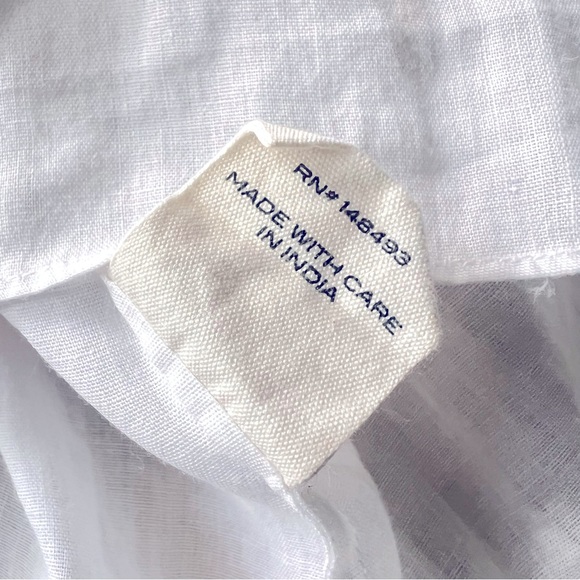 💋SOLD💋 🍾🤍DÔEN ‘Beaux’ Ramie Lace Ruffle Blouse Salt XS✨💋 - Picture 9 of 13